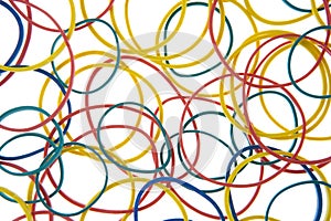 Studio Shot Of Multi Colored Rubber Bands