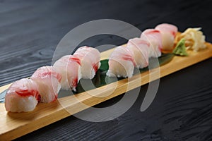 Fresh red snapper pressed sushi