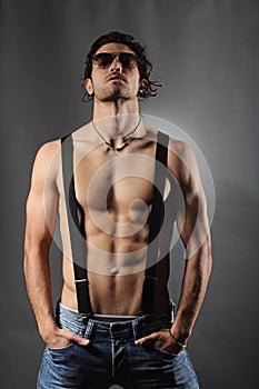 Studio shot of a shirtless man photo