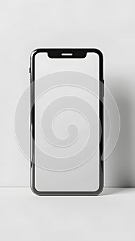 Studio Shot of a Smartphone with Blank Screen Isolated on White Background Perfect for Mockups and Digital Design