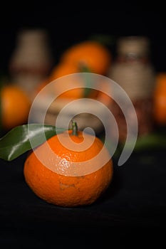 studio shot of tangerines