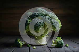 Studio showcase broccoli, a nutritious vegetable captured in detail