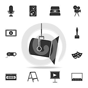 studio spotlight icon. Set of cinema element icons. Premium quality graphic design. Signs and symbols collection icon for website