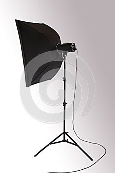 Studio strobe with softbox photo