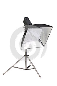 Studio strobe with softbox photo