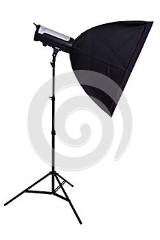 Studio strobe with softbox photo