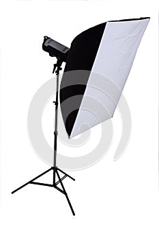 Studio strobe with softbox photo