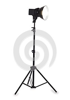Studio strobe on white background