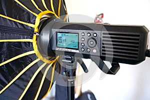 Studio strobe  on white