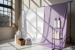 Studio Wall Interior with Shadow from Window