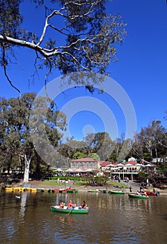 Studley park Boatsheds on the Yarra-River in Melbourne