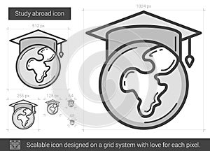 Study abroad line icon.