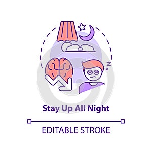 Study all night concept icon