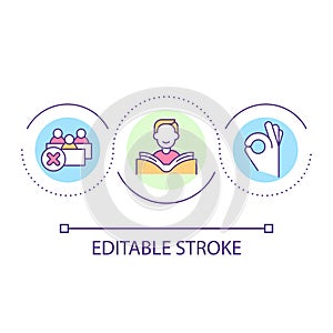 Study alone loop concept icon