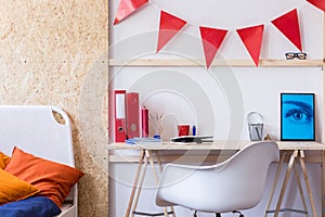 Study area in boy room
