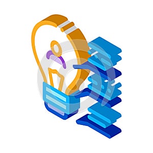 Study of brain acumen isometric icon vector illustration