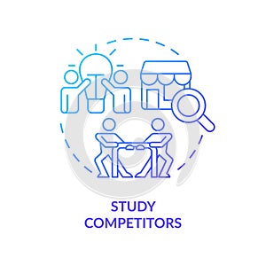 Study competitors blue gradient concept icon