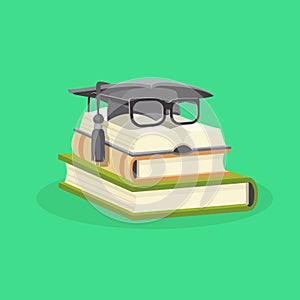 Study and education flat design concept. Vector illustration.