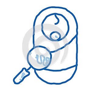 study examining newborn baby doodle icon hand drawn illustration