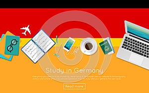 Study in Germany concept for your web banner or.