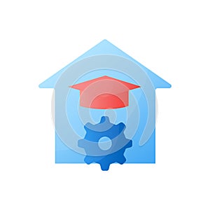 Study at home flat icon