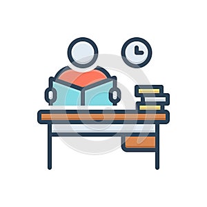 Color illustration icon for Study, perusal and learn