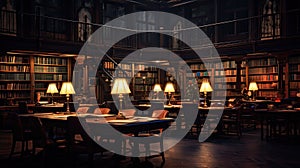 study library at night