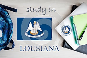 Study in Lousiana. USA state. US education concept. Learn America concept