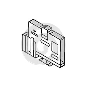 study materials online learning platform isometric icon vector illustration