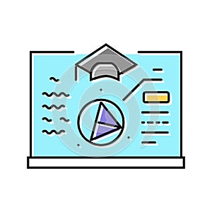 study math science education color icon vector illustration