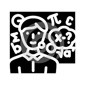 study math science education glyph icon vector illustration