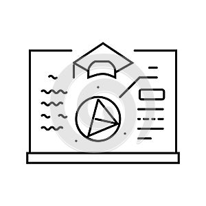 study math science education line icon vector illustration