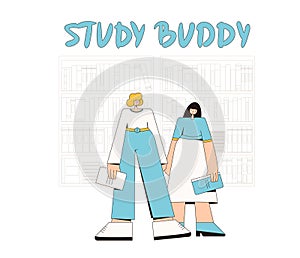 Study with me. Study buddy. Education together