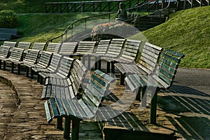 Study of Metal public seating.