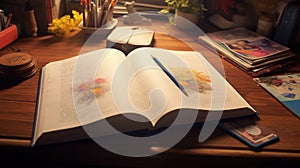 study open book on desk