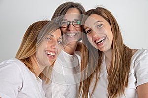 Study portraits of a mother`s family and two twin sisters