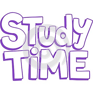 Study Time Bold Black Lettering