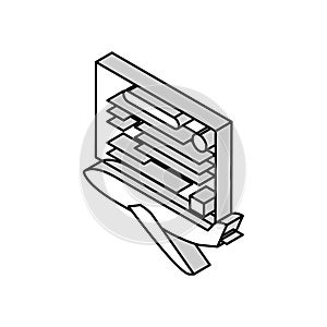 study time flight school isometric icon vector illustration