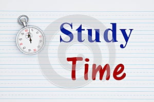 Study Time text with a stopwatch