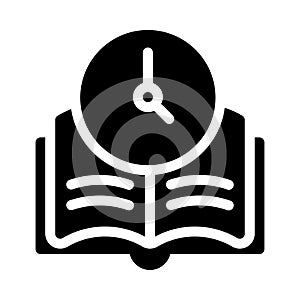 Study time vector glyph flat icon