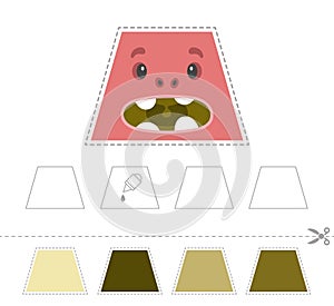 Study the trapezium cut and glue