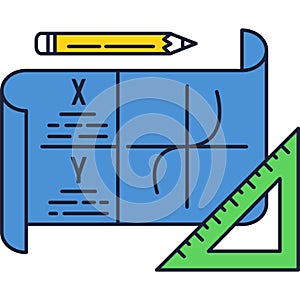Study vector school math geometry flat icon