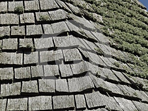 A study of a wooden slated roof