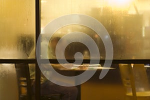 Studying Behind Dew Covered Glass