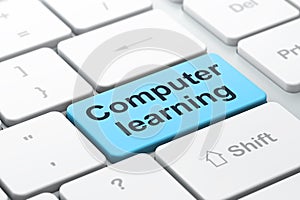 Studying concept: Computer Learning on computer keyboard background