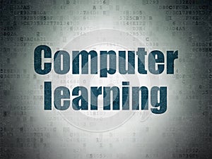 Studying concept: Computer Learning on Digital Data Paper background