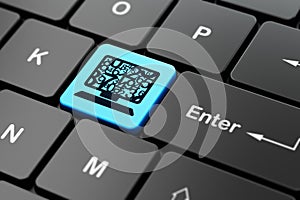 Studying concept: Computer Pc on computer keyboard background