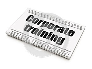 Studying concept: newspaper headline Corporate Training