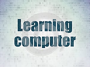 Studying concept: Learning Computer on Digital Data Paper background