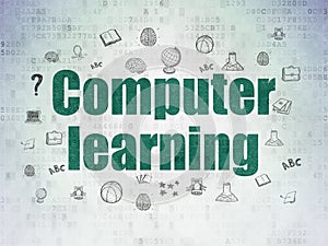 Studying concept: Computer Learning on Digital Data Paper background